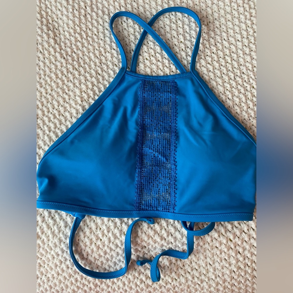 Aerie Vibrant Blue High Neck Bikini Top